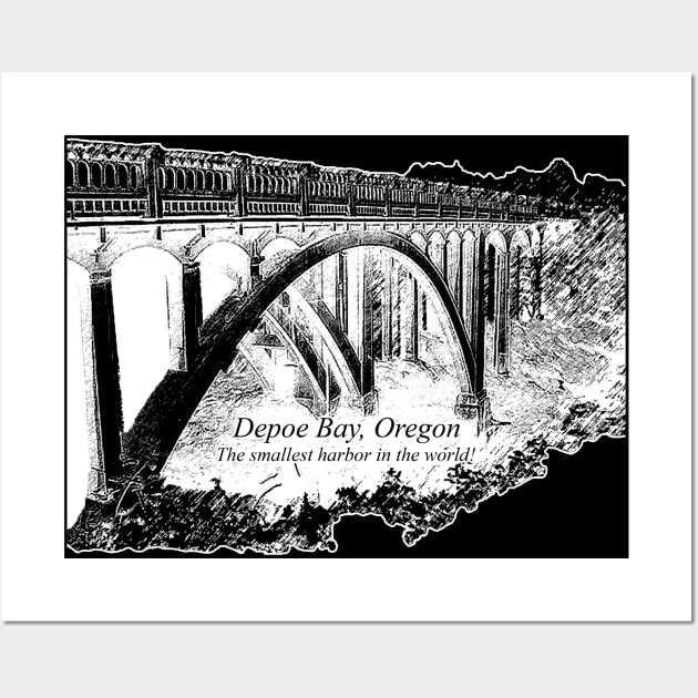 Depoe Bay Oregon Bridge Wall Art by 2HivelysArt